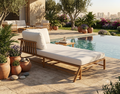 Pine Chaise Lounge